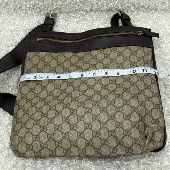 Gucci Beige and Dark Brown Monogram Messenger Bag - Picture 8 of 14